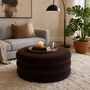 BLAKEGROVE BROWN OTTOMAN 17 (IN) 11