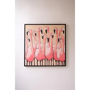 Framed Flamingo Painting 3