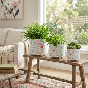 CALTONCROSS SET OF 3 BLUE PLANTER 11 (IN) 2