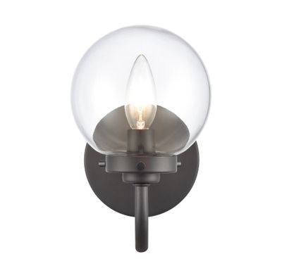 Fairbanks 8.5″ High 1-Light Sconce - Matte Black with Clear
