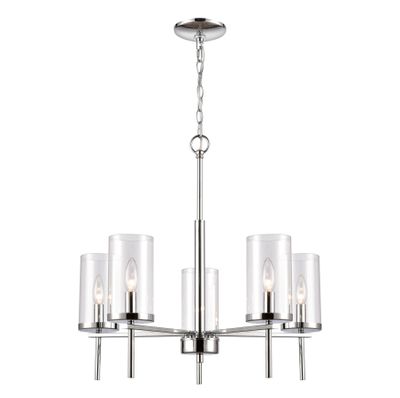 Oakland 25'' Wide 5-Light Chandelier - Chrome