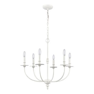 Hartford 25″ Wide 6-Light Chandelier - Farmhouse White