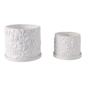 BOWENHAVEN SET OF 2 WHITE PLANTER 7 (IN) 4