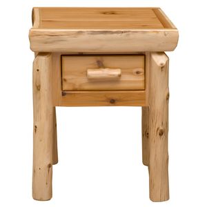 Cedar Log One Drawer Nightstand - Vintage 4