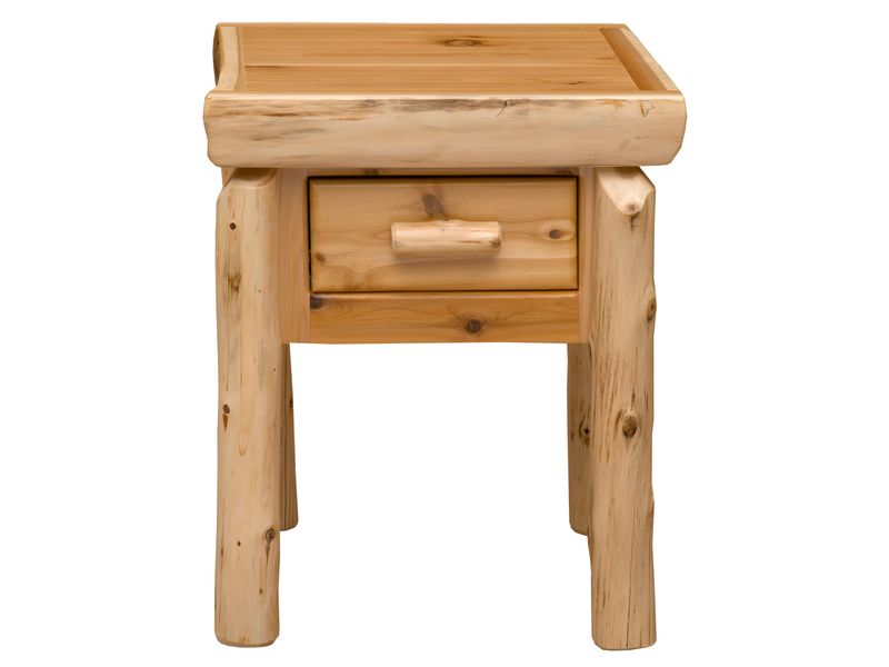 Cedar Log One Drawer Nightstand - Vintage 4