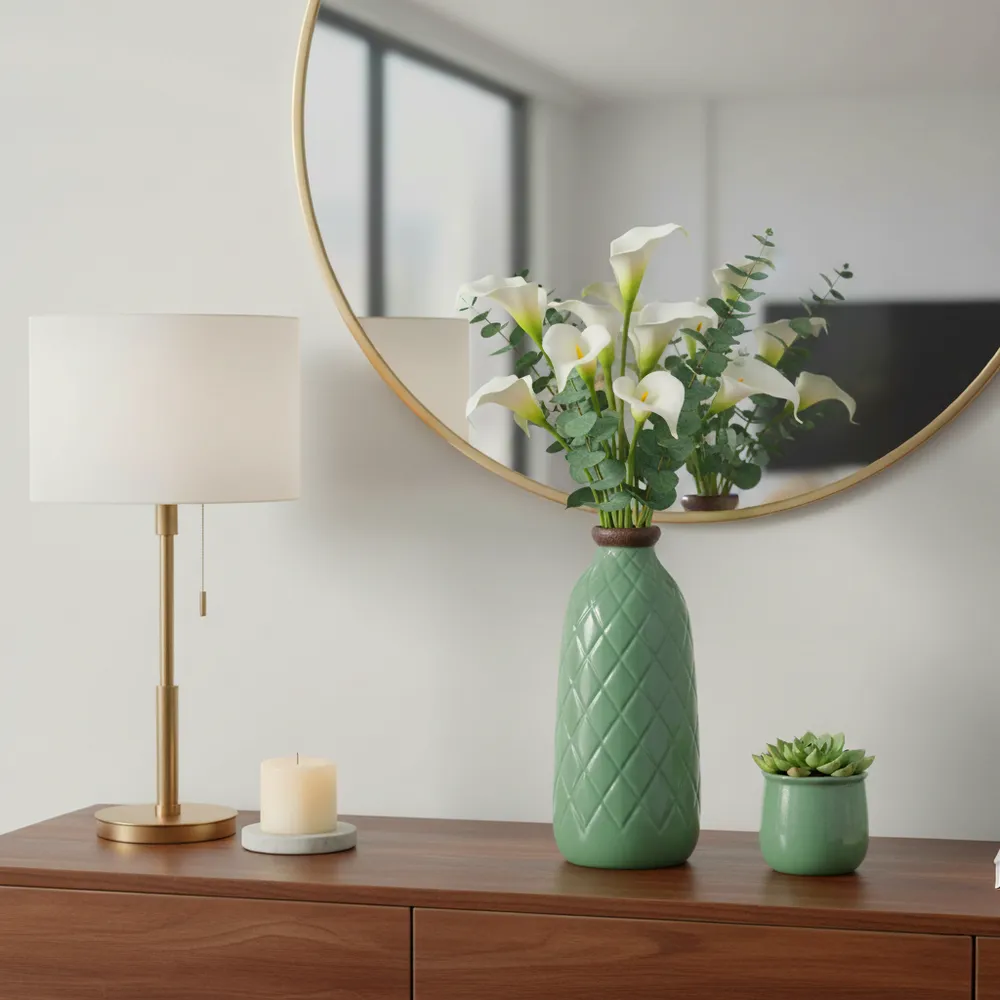 EMMONSFORD GREEN VASE 12 (IN)