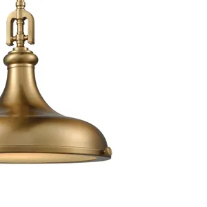 Rutherford 15'' Wide 1-Light Pendant - Satin Brass 4