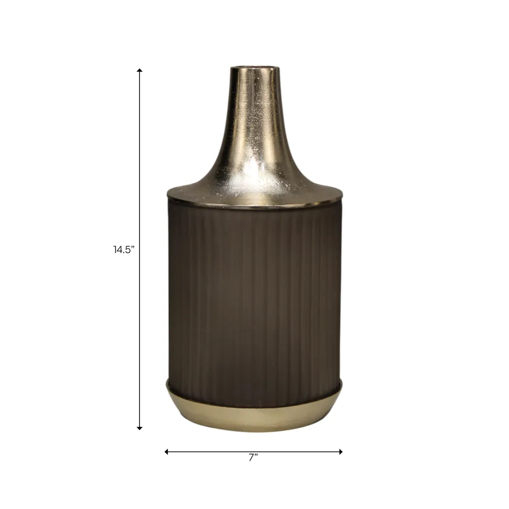FORDFORD GRAY GLASS VASE 15 (IN)