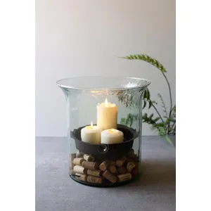 Giant Glass Candle Cylinder with Rustic Insert 1