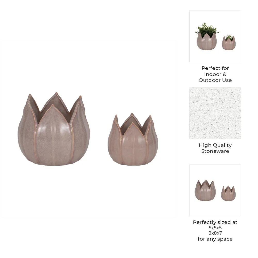GENTRYWIND SET OF 2 PURPLE PLANTER 7 (IN)