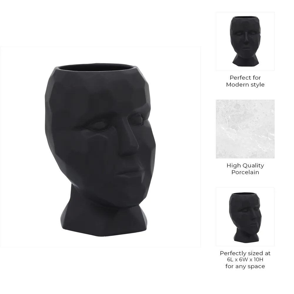 CLOVERTON BLACK VASE 10 (IN)