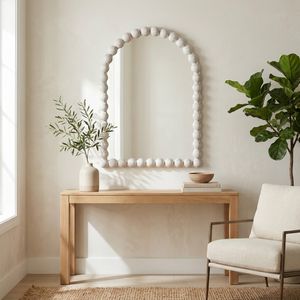 22X30 LARGE KNOBBY ARCH MIRROR, WHITE 11