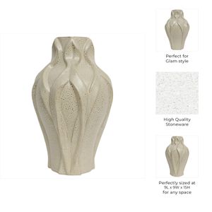 CARLTONOAK IVORY VASE 15 (IN) 11