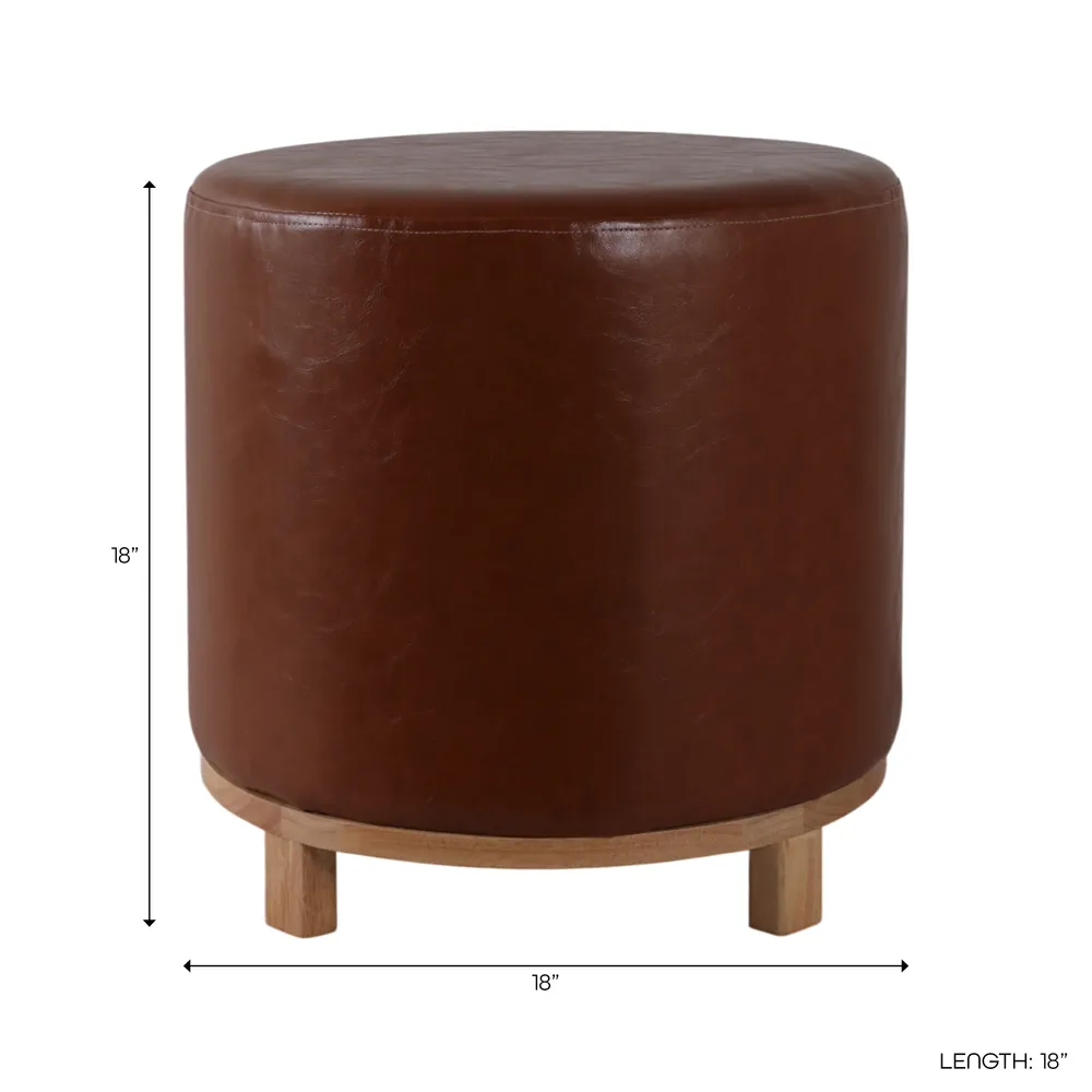 BAYARDGATE BROWN OTTOMAN 18 (IN)