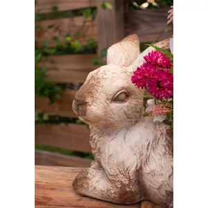 Faux Concrete Rabbit Planter 6