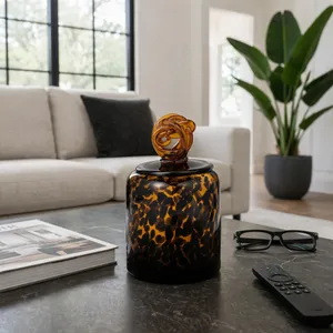 DIXONWELL ORANGE GLASS VASE 8 (IN) 2