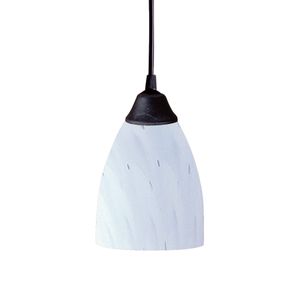 Classico 5'' Wide 1-Light Mini Pendant - Dark Rust with Simple White Glass 1