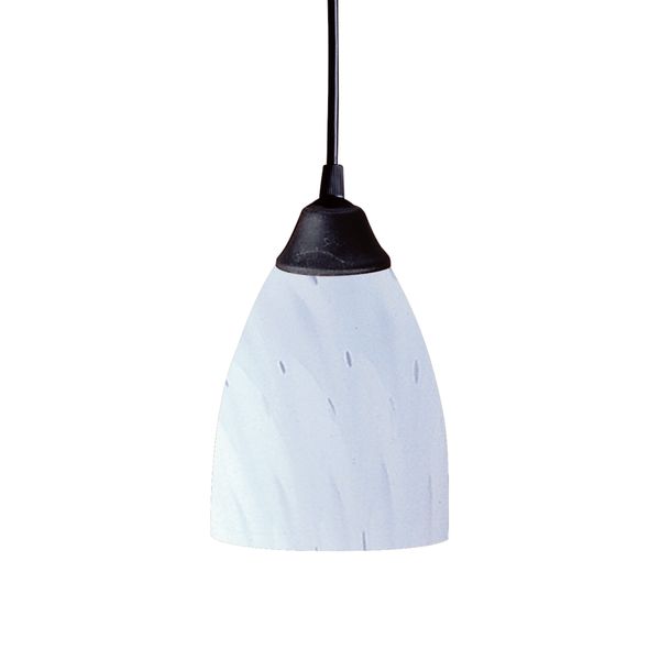 Classico 5'' Wide 1-Light Mini Pendant - Dark Rust with Simple White Glass