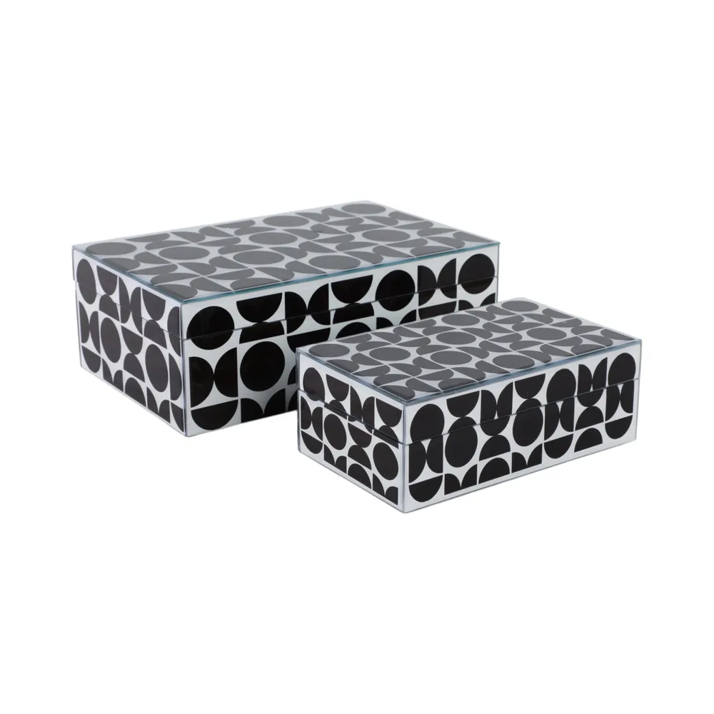 DUNEGROVE SET OF 2 BLACK BOXES 4 (IN)