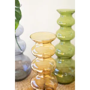 Large Glass Bubble Vase / Green 4