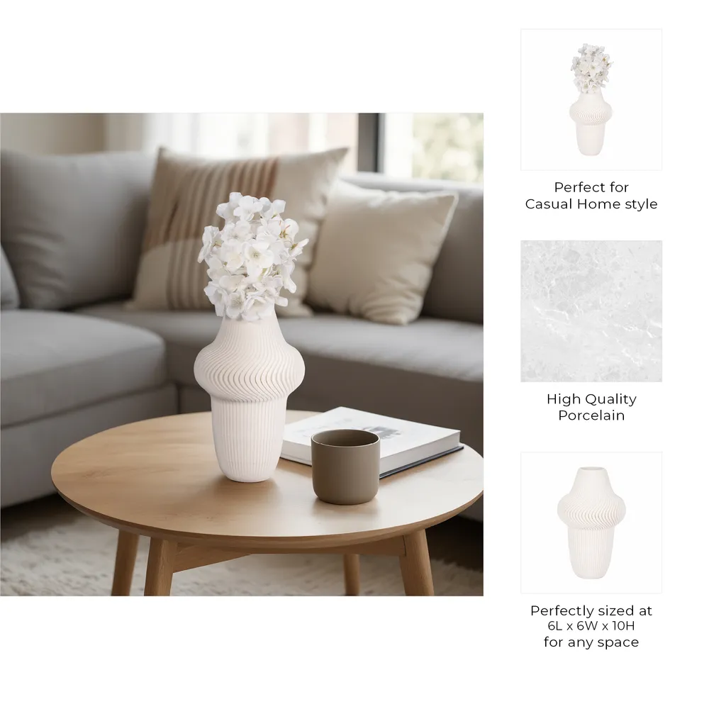 DEANFIELD IVORY VASE 10 (IN)