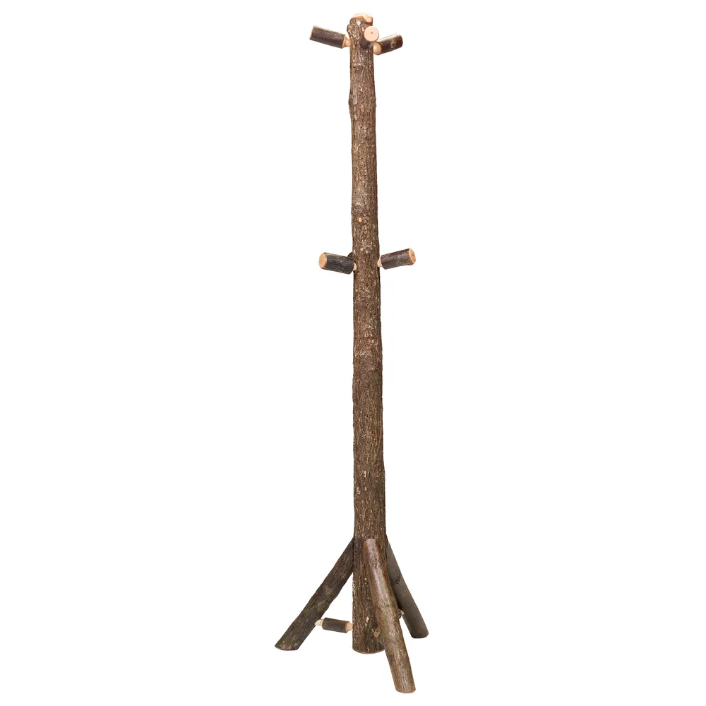 Hickory Log Floor Coat Tree