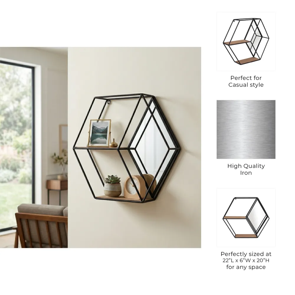 HATCHERFIELD BLACK WALL SHELF 20 (IN)
