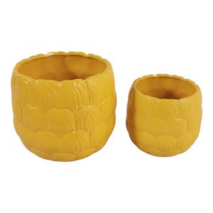 TATUMWOOD SET OF 2 YELLOW PLANTER 7 (IN) 4
