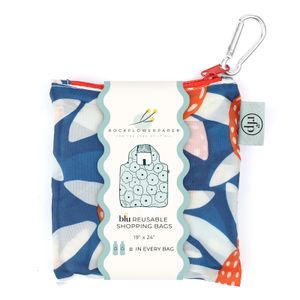 Straw Sunflowers  blu Reusable Shopping Bag 3