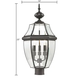 Ashford 23'' High 3-Light Outdoor Post Light - Oil Rubbed Bronze 2