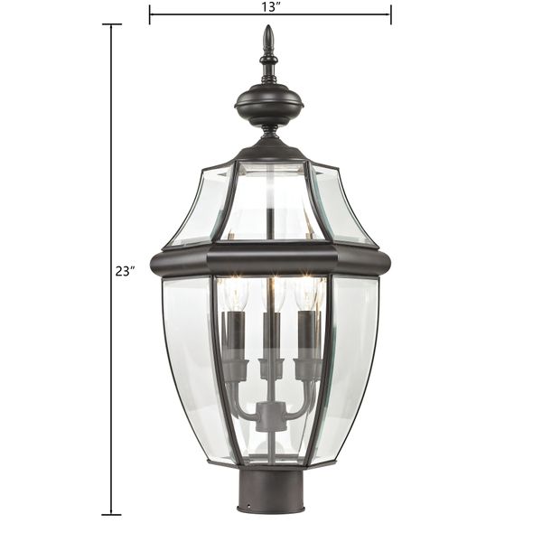 Ashford 23'' High 3-Light Outdoor Post Light - Oil Rubbed Bronze