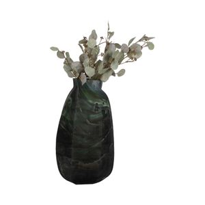 ELROYBEACH GREEN GLASS VASE 20 (IN) 3