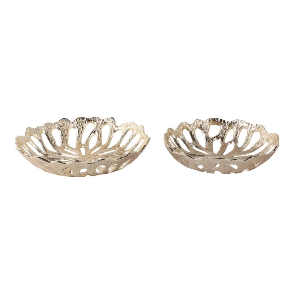 PEYTONWOOD SET OF 2 GOLD BOWLS 3 (IN)