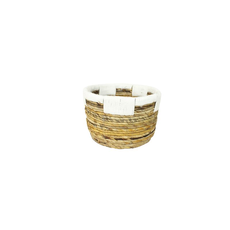 9.5" x 6" Banana Leaf Basket with Macrame