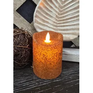Grunge Moving Flame 3x4in LED Candle 3