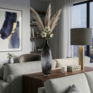 FINLEYMOOR BLUE GLASS VASE 18 (IN) 11