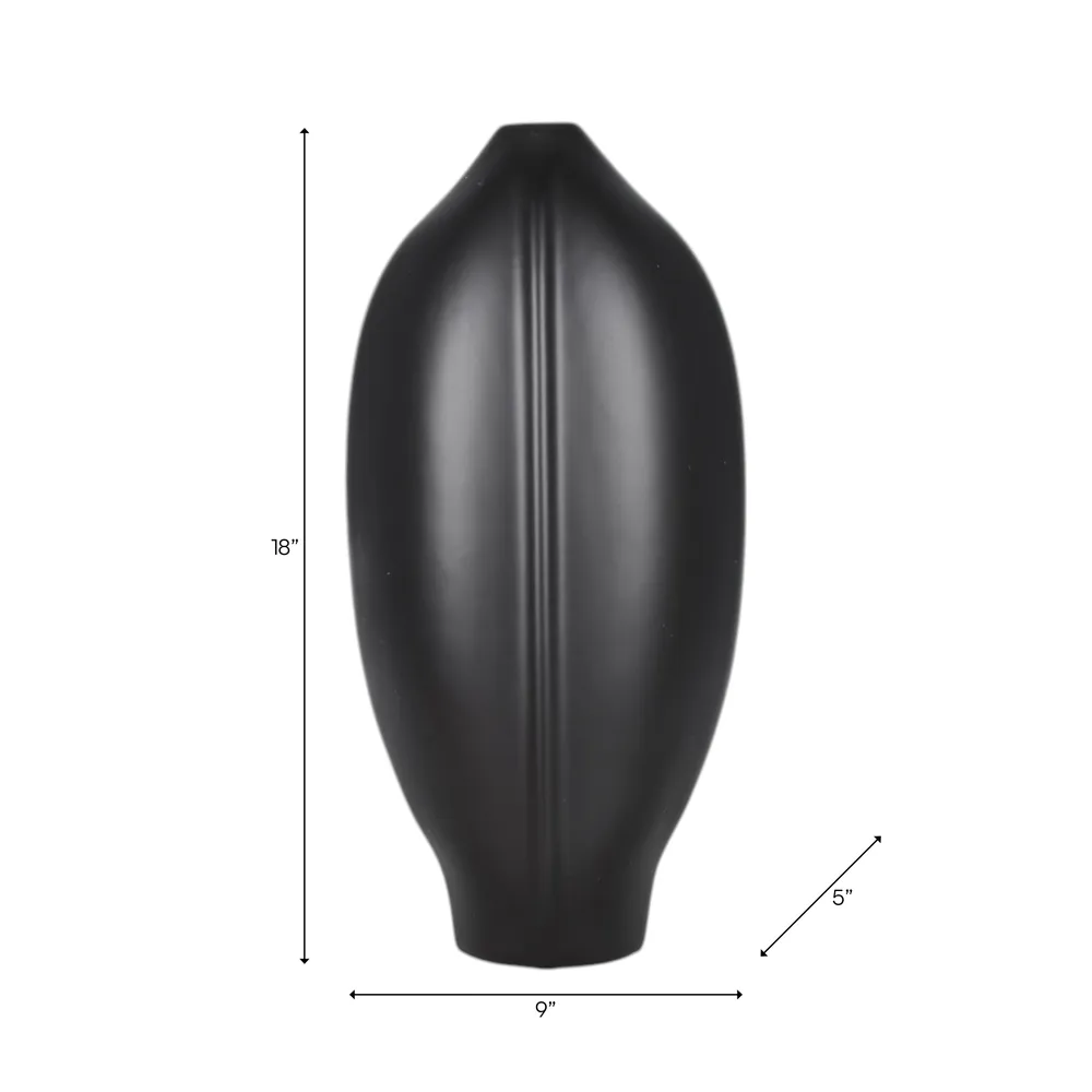 HAYESWOOD BLACK VASE 18 (IN)