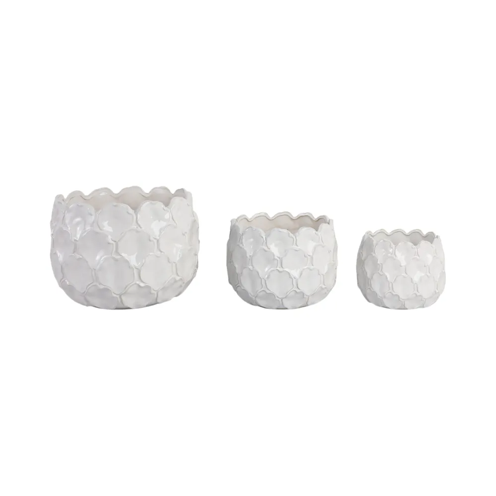 HAZENSHAW SET OF 3 WHITE PLANTER 11 (IN)