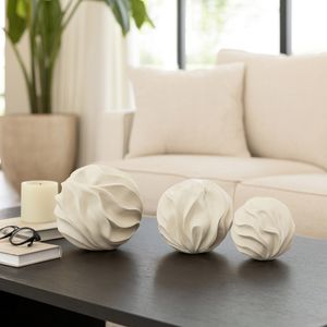 MILLERWELL SET OF 3 WHITE ORBS 6 (IN) 10