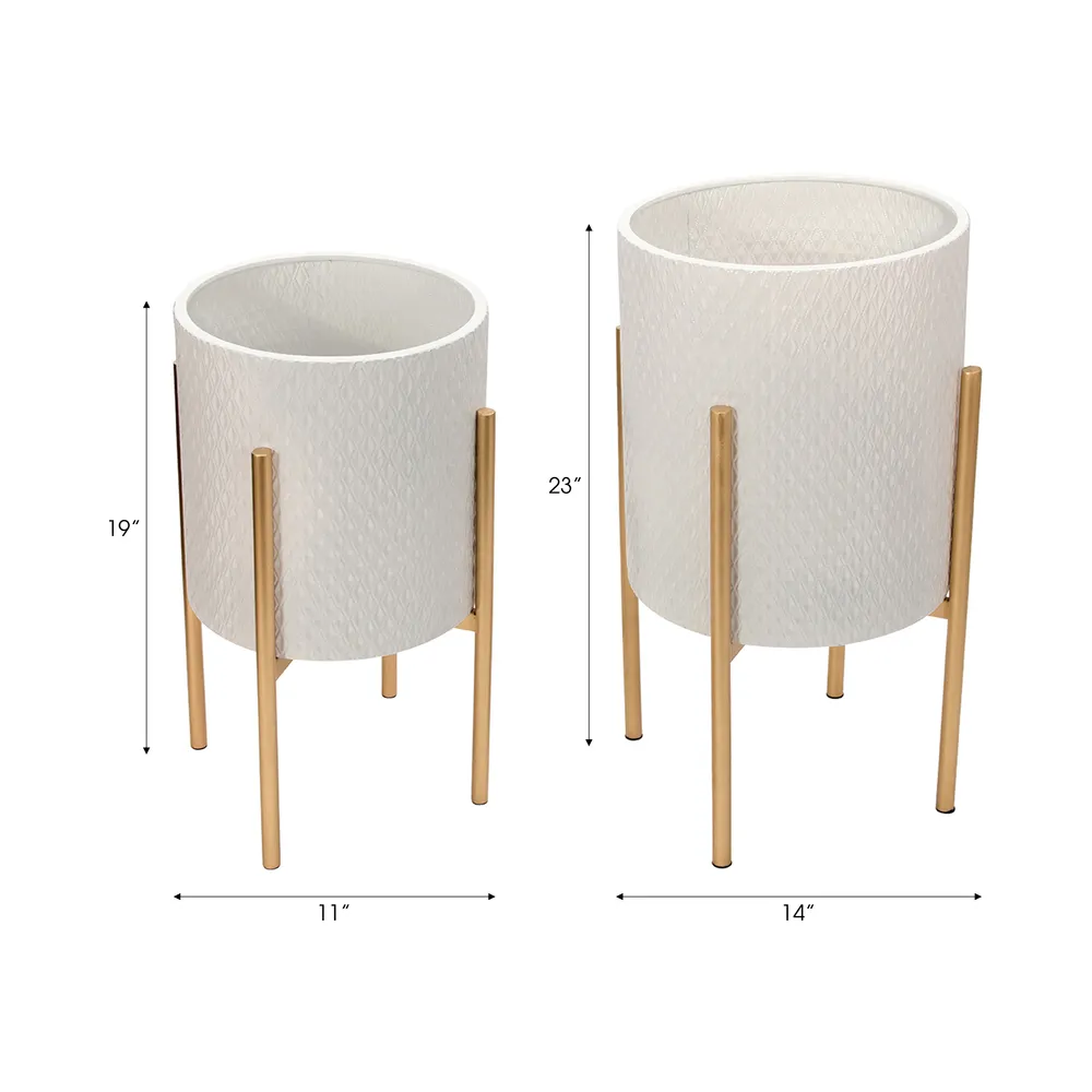 HAYFORDTON SET OF 2 WHITE PLANTER 23 (IN)