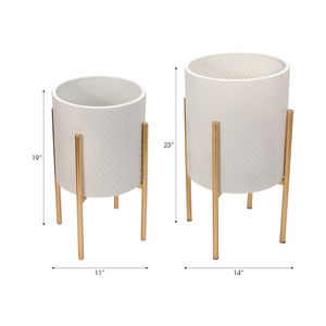 HAYFORDTON SET OF 2 WHITE PLANTER 23 (IN) 10