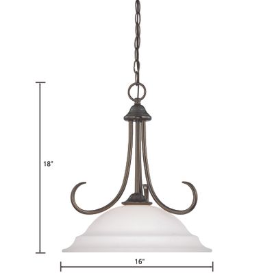 Bella 16″ Wide 1-Light Pendant - Oiled Bronze
