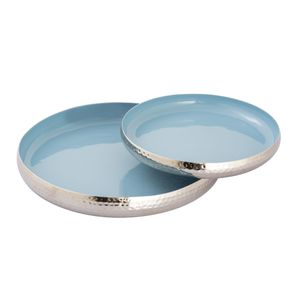 Nelson Tray - Set of 2 Light Blue Enamel 2