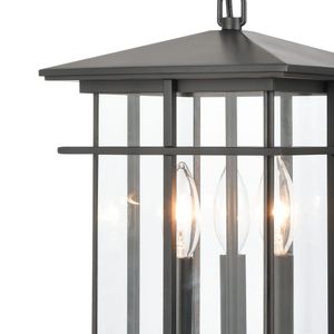 Oak Park 9'' Wide 3-Light Outdoor Pendant - Matte Black 4