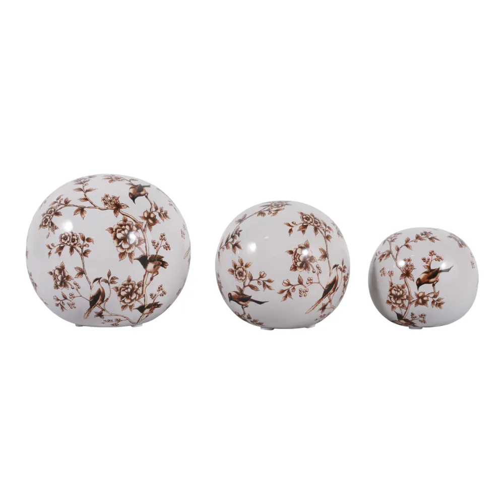 MAXBROOK SET OF 3 BROWN ORBS 6 (IN)