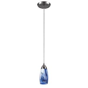 Milan 3'' Wide 1-Light Mini Pendant - Satin Nickel with Mountain Glass 1