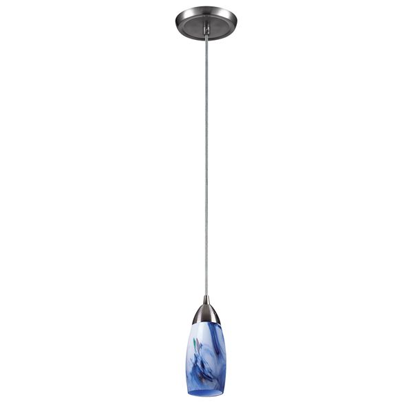 Milan 3'' Wide 1-Light Mini Pendant - Satin Nickel with Mountain Glass