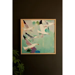 Framed Seagulls Painting 5
