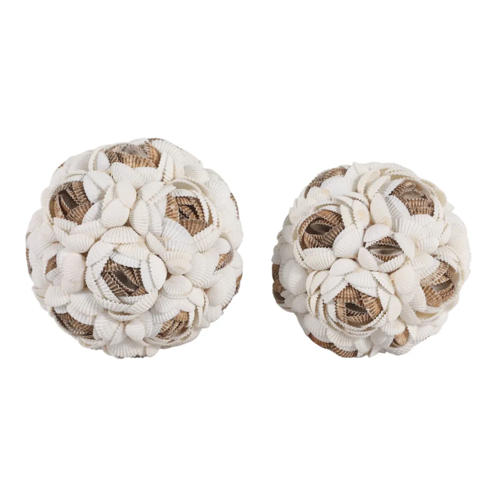 BAIRDFIELD SET OF 2 BROWN ORBS 5 (IN)