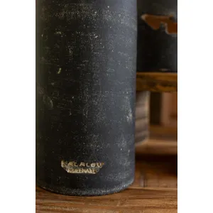 Tall Black Clay Jack-O-Lantern 4